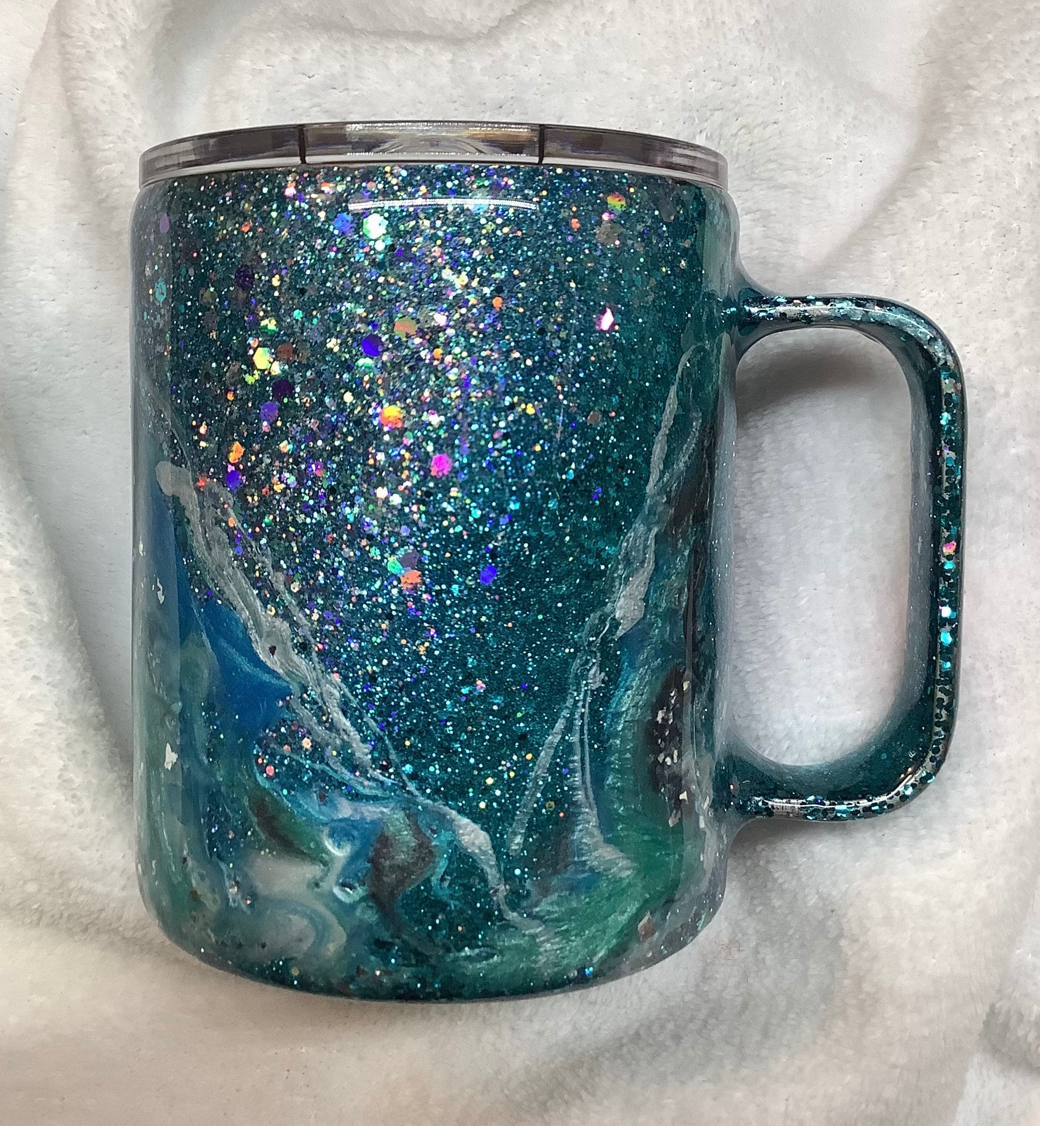 12 Oz Glitter Epoxy Coffee Mugcoffee Cupglitter Etsy