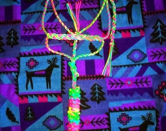 Rainbow Braided Rope Halter & Lead