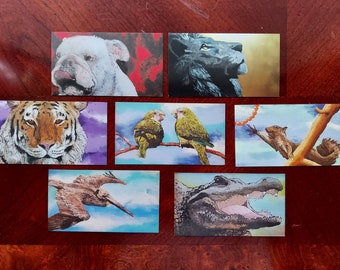 Animal Magnets based on Reverse Glass Paintings