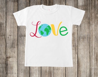 Love Planet Earth Earthday Little Kids T-shirt or Baby Onesie