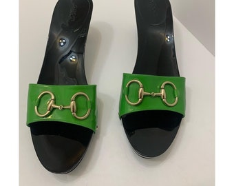 gucci lime green sandals