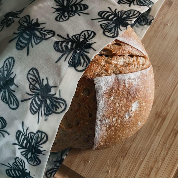 XL Reusable Beeswax Bread Bag  | 16"x16" or 12"x12" | Storage Pouch–Eco-Friendly  Sustainable Storage | Gift Under 25 | Like Linen Sourdough