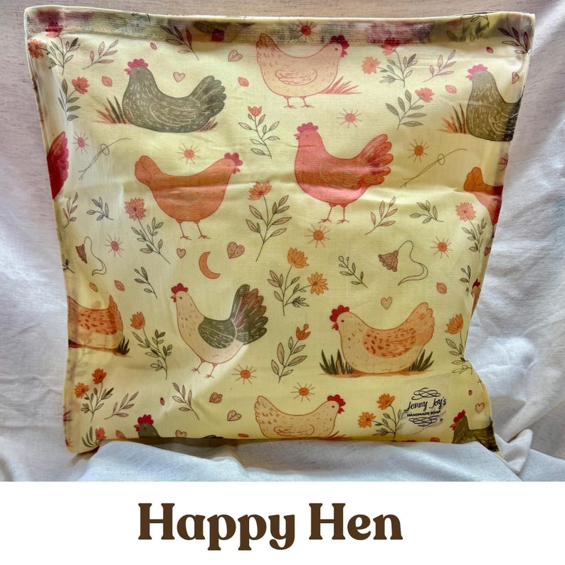 Reusable Beeswax Bread Bag 16"x16" XL | Sourdough Bread Storage | Organic Cotton| Made in USA | Bread Baker Gift | Plastic Free | Handmade Happy Hen