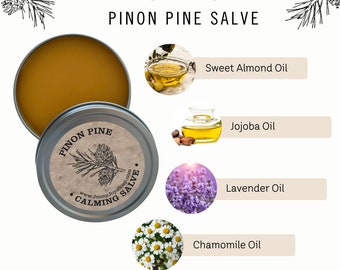 Dry Skin Salve, Pinon Pine Resin Salve, All Purpose Salve for Irritations, hands, feet and lip Moisturizer, Soothing, Lavender Chamomile