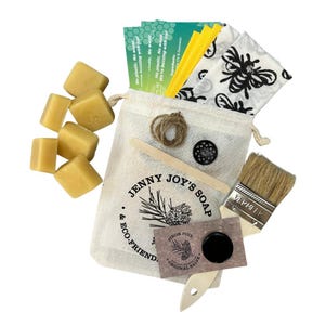 DIY Beeswax Wrap Kit: Zero Waste Sustainable Food Wraps, Includes Bee Fabric