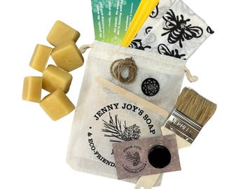 DIY Beeswax Wrap Kit: Zero Waste Sustainable Food Wraps, Includes Bee Fabric