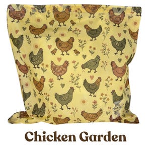 Reusable Beeswax Bread Bag 16"x16" XL | Sourdough Bread Storage | Organic Cotton| Made in USA | Bread Baker Gift | Plastic Free | Handmade Chicken Garden
