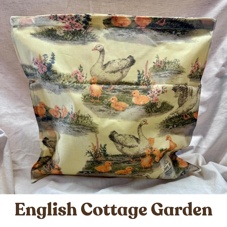 Reusable Beeswax Bread Bag 16"x16" XL | Sourdough Bread Storage | Organic Cotton| Made in USA | Bread Baker Gift | Plastic Free | Handmade English Cottage Gard