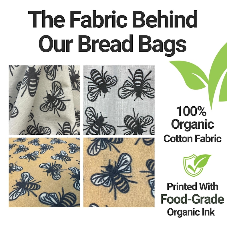 Reusable Beeswax Bread Bag 16"x16" XL | Sourdough Bread Storage | Organic Cotton| Made in USA | Bread Baker Gift | Plastic Free | Handmade image 7