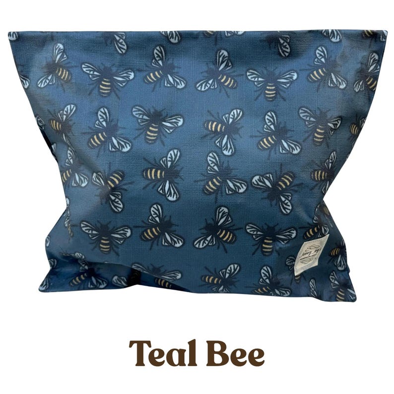 Reusable Beeswax Bread Bag 16"x16" XL | Sourdough Bread Storage | Organic Cotton| Made in USA | Bread Baker Gift | Plastic Free | Handmade Teal