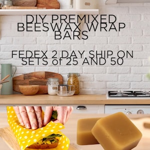 DIY Beeswax Wrap kit with Pine Resin | Zero waste Pre Mixed waxing bar to Make Reusable Food Wrap | Food Storage Covers for Bread Proofing