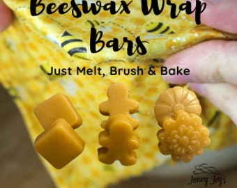 DIY Beeswax Wrap kit with Pine Resin | Zero waste Pre Mixed waxing bar to Make Reusable Food Wrap | Food Storage Covers for Bread Proofing