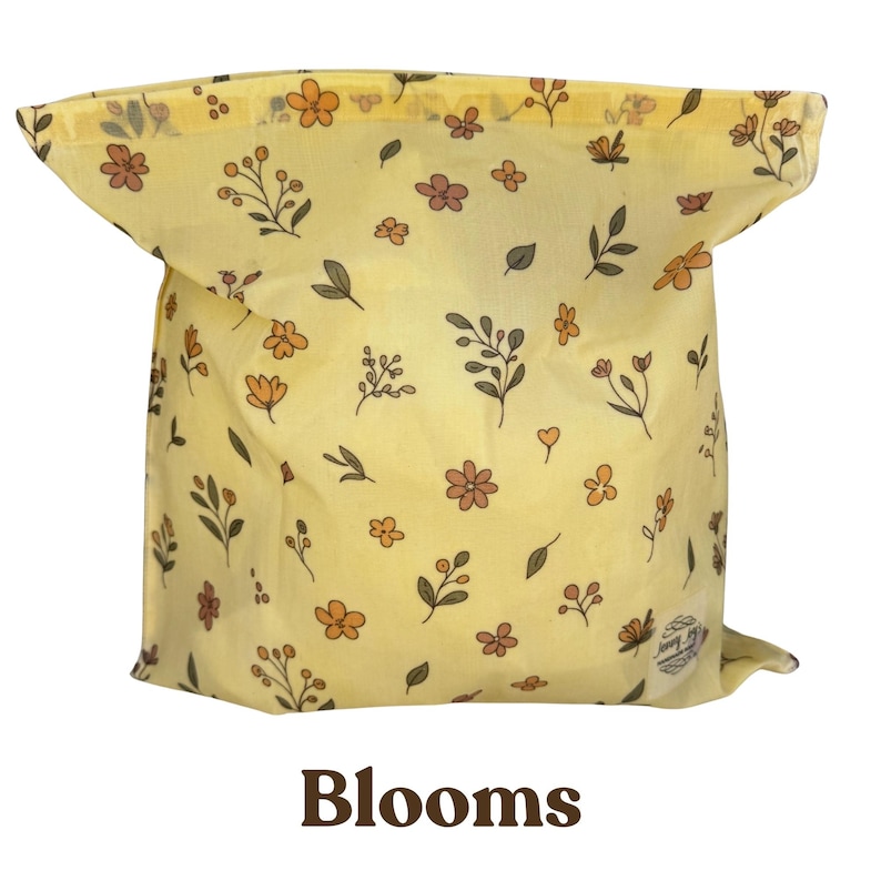 Reusable Beeswax Bread Bag 16"x16" XL | Sourdough Bread Storage | Organic Cotton| Made in USA | Bread Baker Gift | Plastic Free | Handmade Blooms