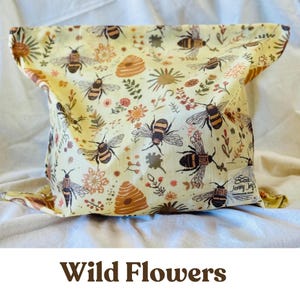 Reusable Beeswax Bread Bag 16"x16" XL | Sourdough Bread Storage | Organic Cotton| Made in USA | Bread Baker Gift | Plastic Free | Handmade Wild Flowers