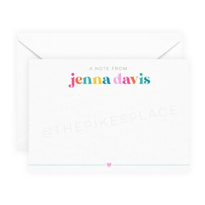 Personalized Linen Textured Notecards with White Envelopes