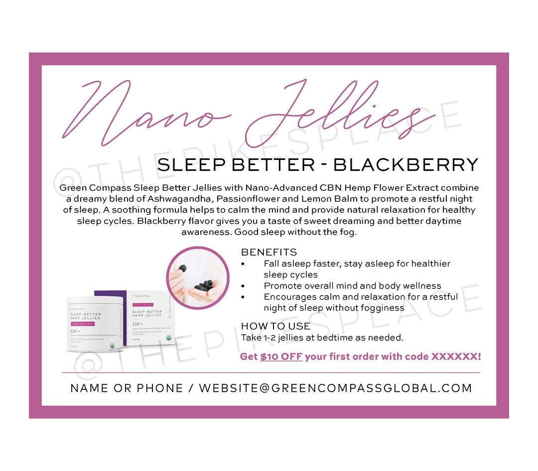 DIGITAL FILE 4 up Green Compass Sleep Better Jellies Etsy