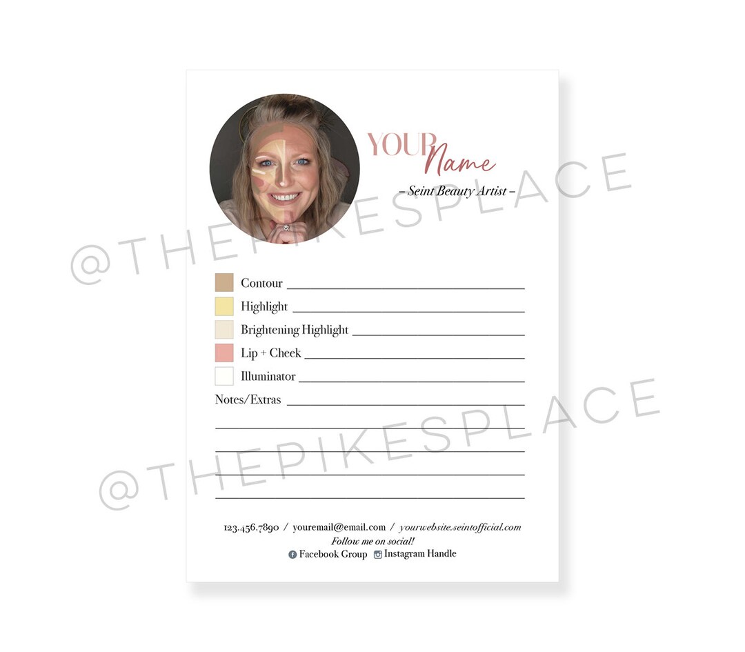 Makeup Theme Notepad Seint Beauty Makeup Artist Personalized Notepad - Etsy