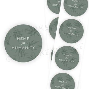 Green Compass 1.5" x 1.5" Hemp for Humanity stickers