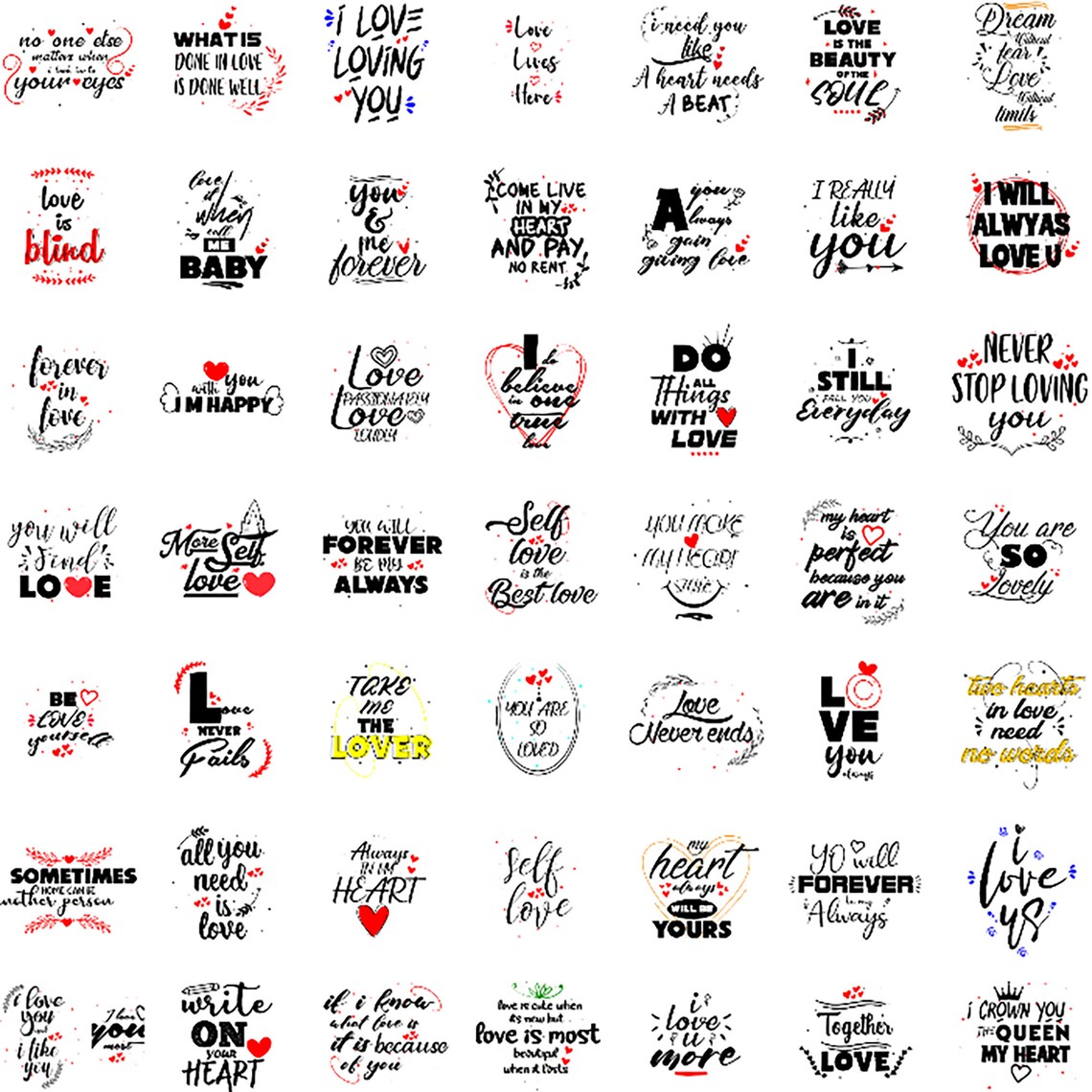 Love SVG Bundle. Valentines Day Art Cut File. Valentine's Day Design ...