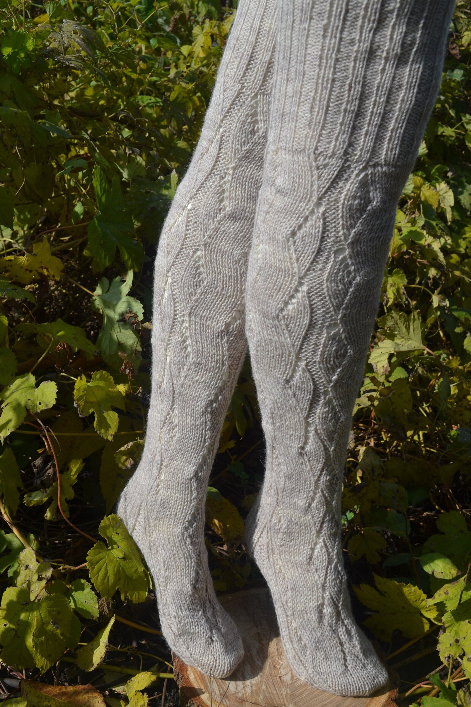 Handmade stockings. Knitted stockings. Stockings are high. Etsy
