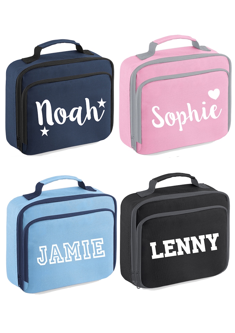 Personalised Childs Lunch Cooler Bag Kids Insulated School Dinner Box BPA Free Back To School image 1