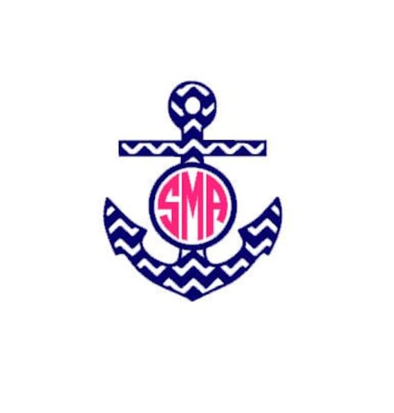 Download Chevron Anchor Monogram instant download cut file SVG DXF ...