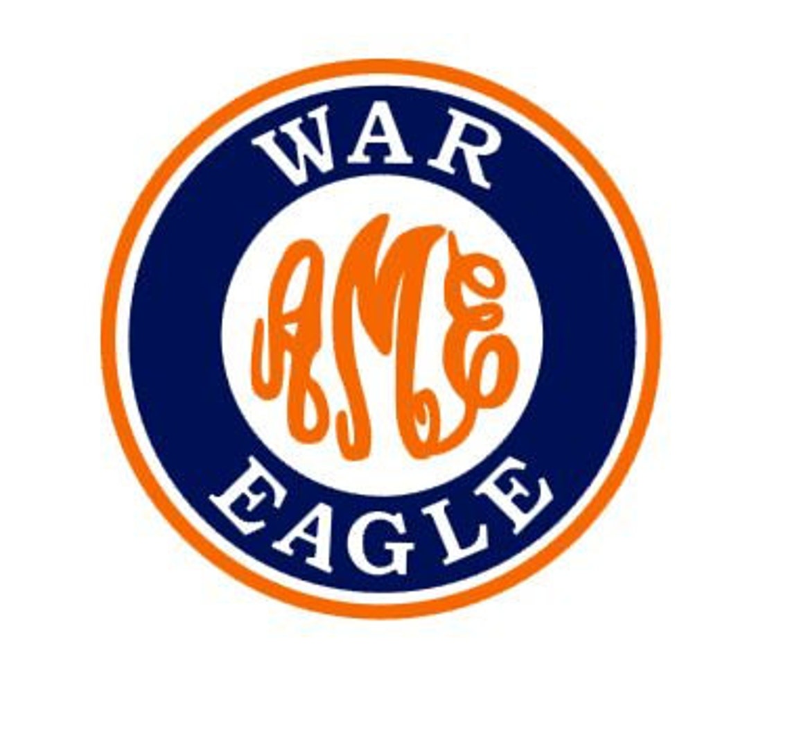 Auburn War Eagle monogram instant download cut file SVG DXF Etsy