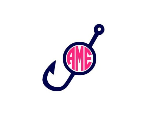 Download Fish Hook Monogram instant download cut file SVG DXF EPS ...