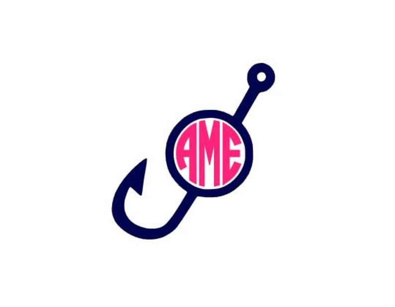 Download Fish Hook Monogram instant download cut file SVG DXF EPS ...