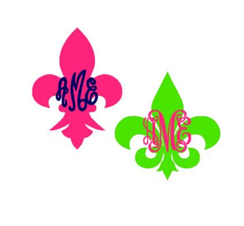 Download Fleur De Lis Monogram instant download cut file SVG DXF EPS | Etsy