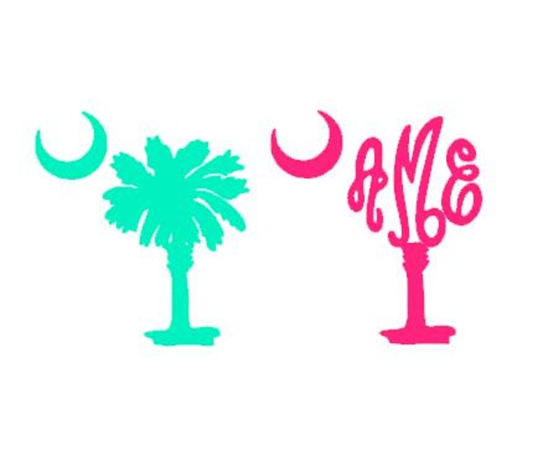 Download Palmetto Tree Moon Monogram instant download cut file SVG ...