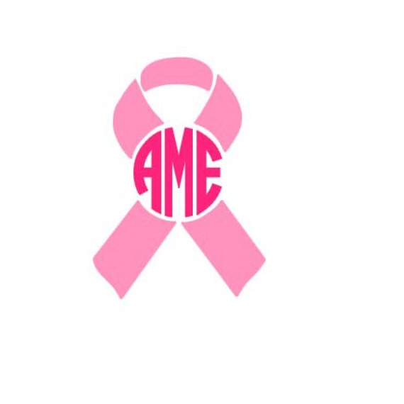 Download Breast Cancer Ribbon Monogram Instant Download Cut File Svg Etsy