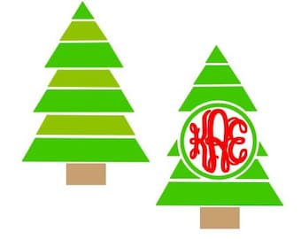 Christmas Tree digital download cutting file for cutting machines - SVG DXF EPS ps Studio3 Studio (monogram font sold separately)