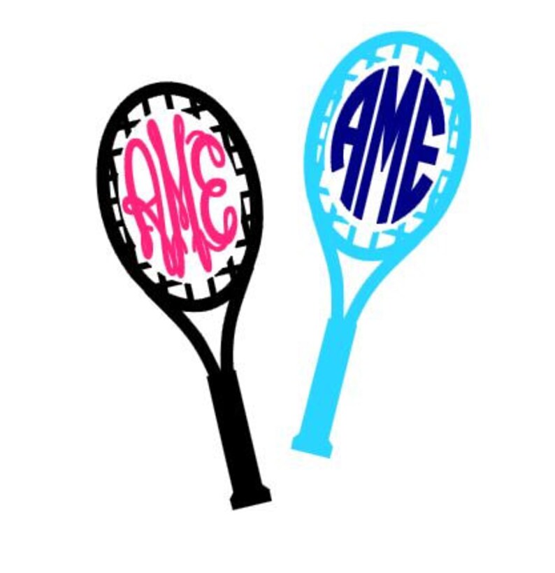 Download Tennis Racquet Monogram instant download cut file SVG DXF ...