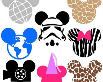 Mouse Park Heads instant digital download cutting file for electronic cutting machines (SVG DXF EPS ps Studio3 Studio)