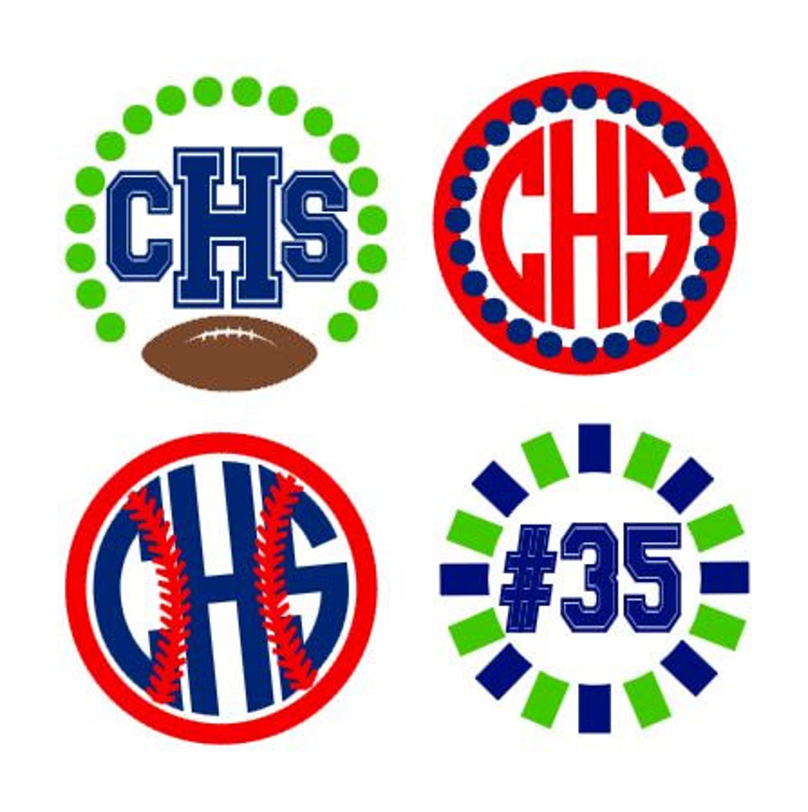 Sports Monogram Frames Instant Download Cut File for Cutting Etsy