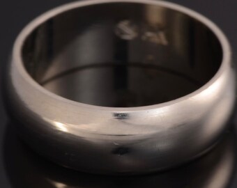 050 Estate Vintage 14k White Gold 6mm Wedding Band Size 5 Not Scrap