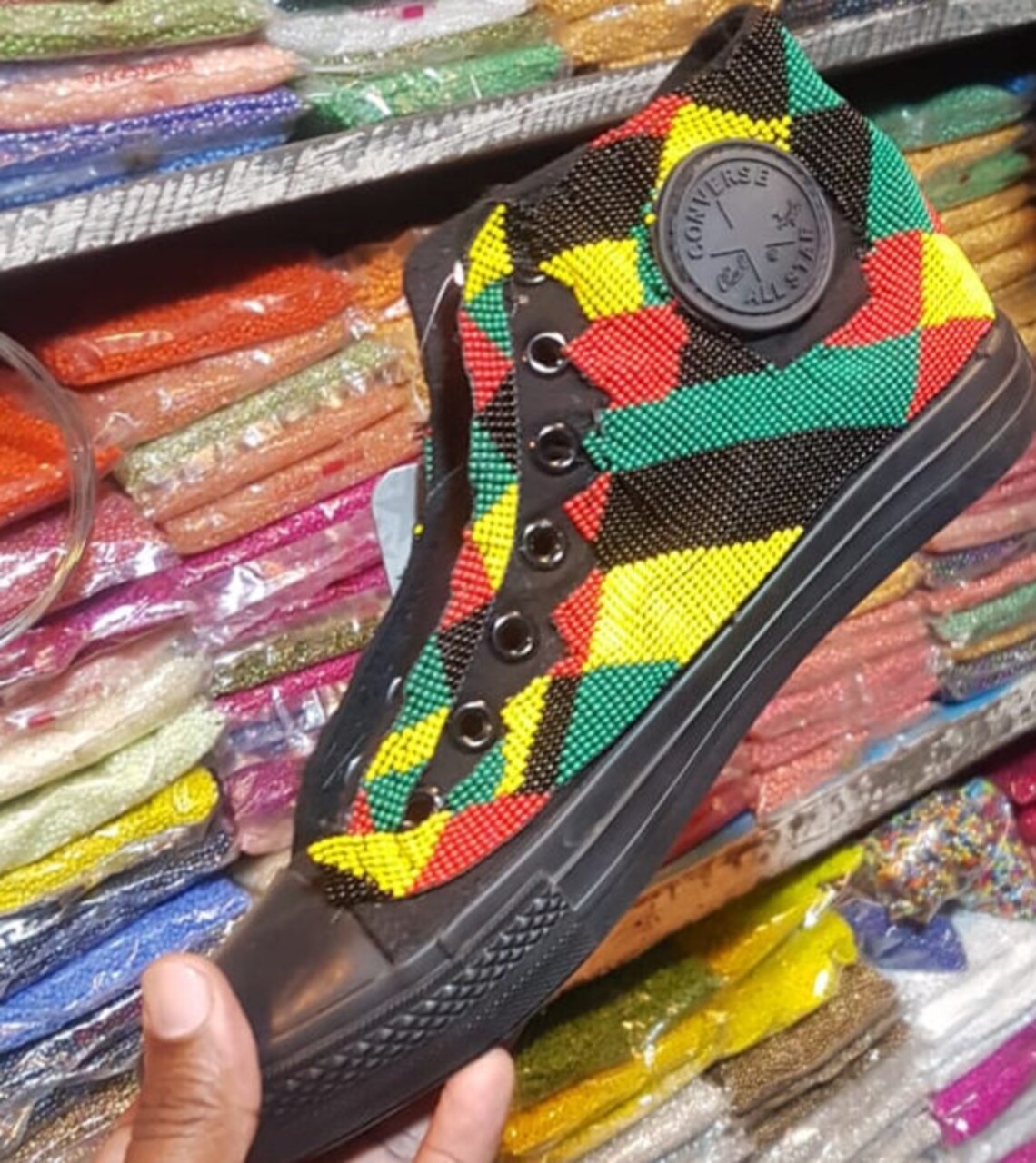 African Beaded Converse Trainers Beaded Converse Trainers Etsy