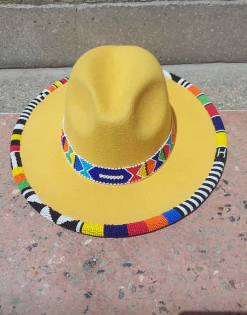 Zulu Beaded Fedora Hat Ladies Fedora Hat Beaded Hat Beaded Etsy