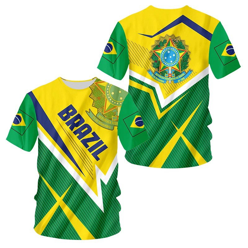 Brazil Soccer Support Team Jersey Brazilian Flag Football Poster