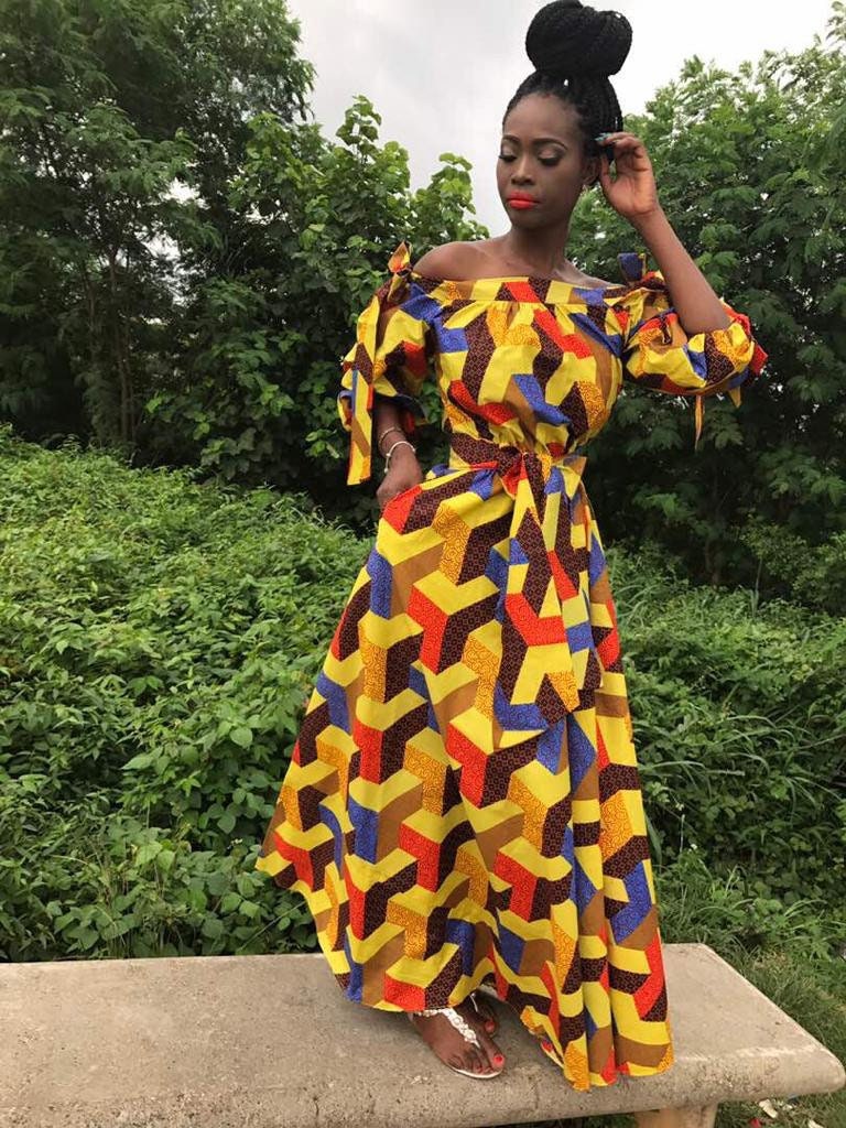 Nenne Yellow Maxi Dress Ankara Dress African Clothing African | Etsy