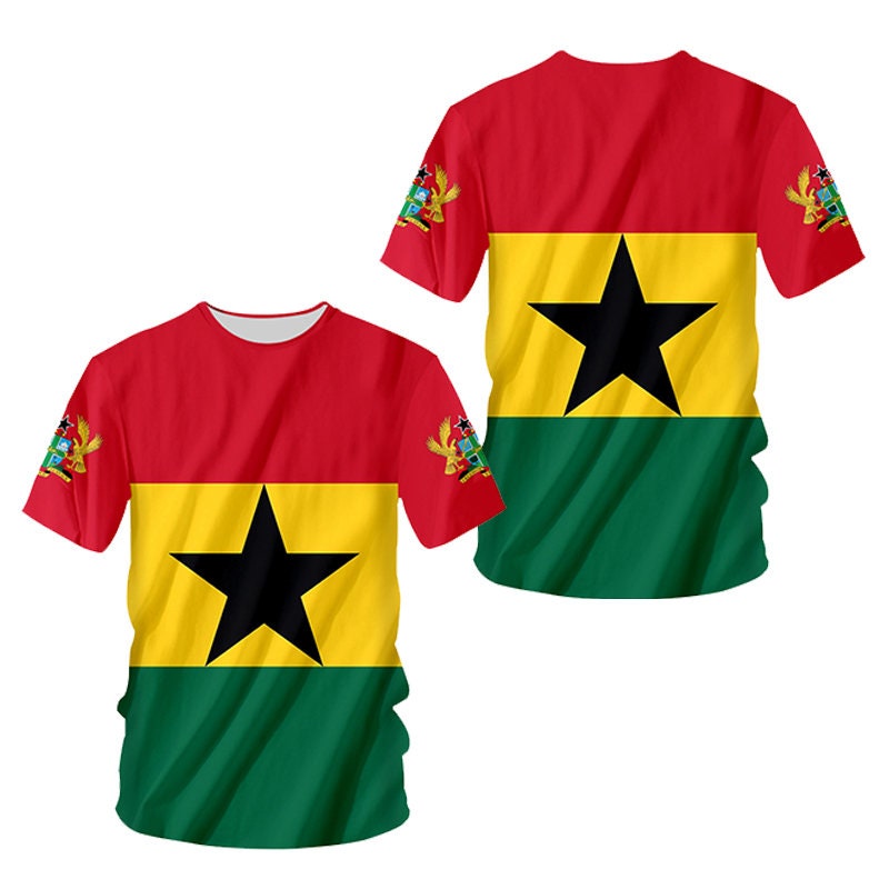 Ghana Flag Hip Hop T Shirt Men Women 3D Shirt