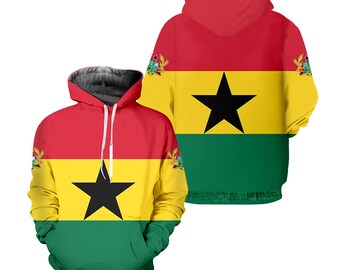Ghana Flag Hip Hop Hoodie Men Women 3d Printed Brazil 22 Etsy