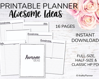 Awesome Ideas Planner Pack - 16 Pages {instant download}