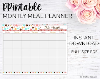 Printable Monthly Menu Planner