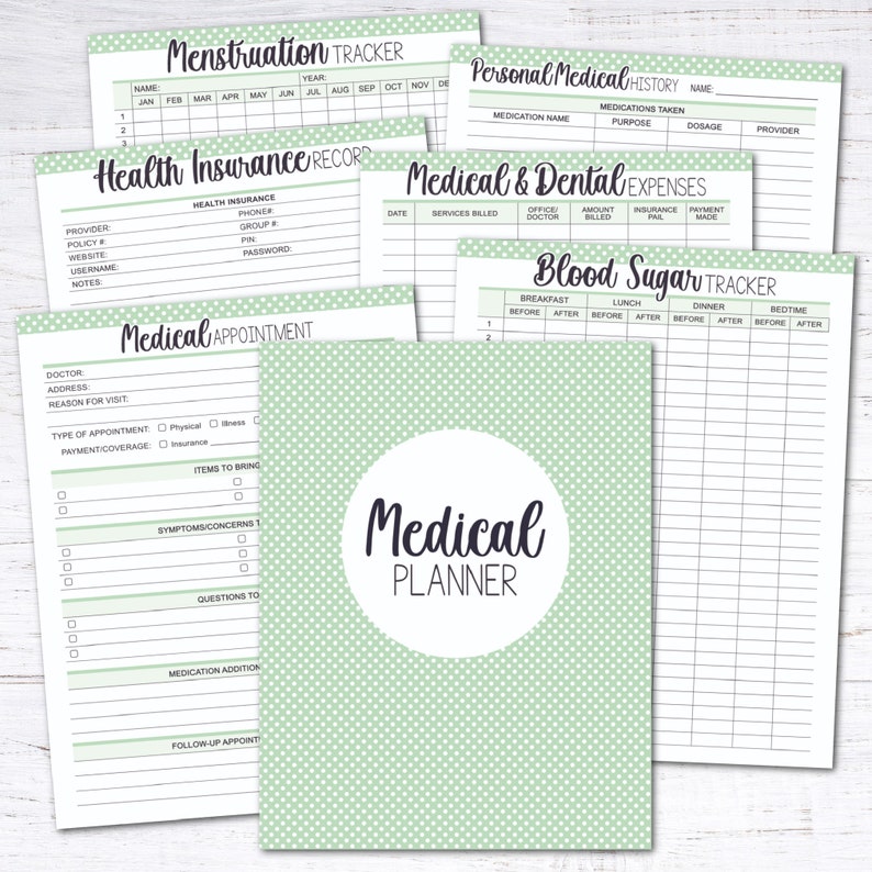 Home Management Binder - Editable Planner Bundle Starter Kit - Green - Etsy