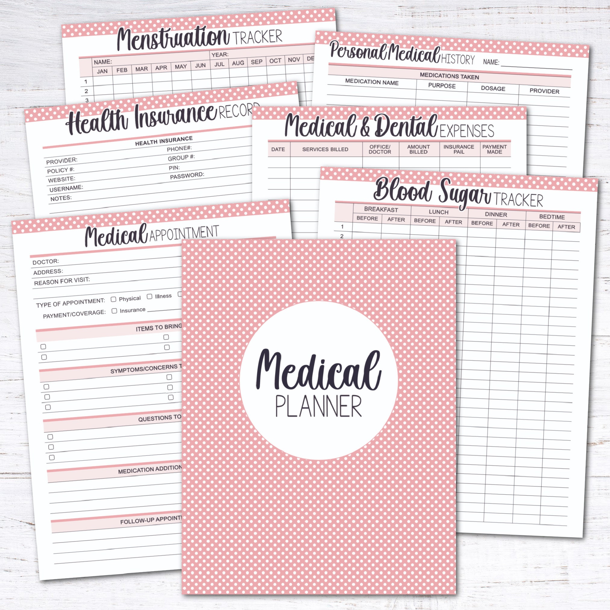 Home Management Binder Editable Planner Bundle Starter Kit Pink - Etsy
