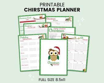 Festive Owl Christmas Planner is perfect for keeping track of your holiday menu plans, gift lists, and more.