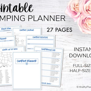 Camping Planner und Journal Druckbare Camping Journal Druckbare Reiseplaner Download Camping Organizer, Camping Sammelmappe