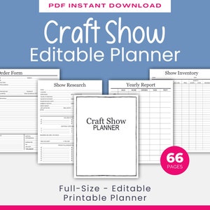 Maximize your productivity, streamline your operations, and ensure your craft business thrives in this competitive marketplace. Get your hands on this Editable Craft Show Planner today and embark on a journey toward prosperity and order.